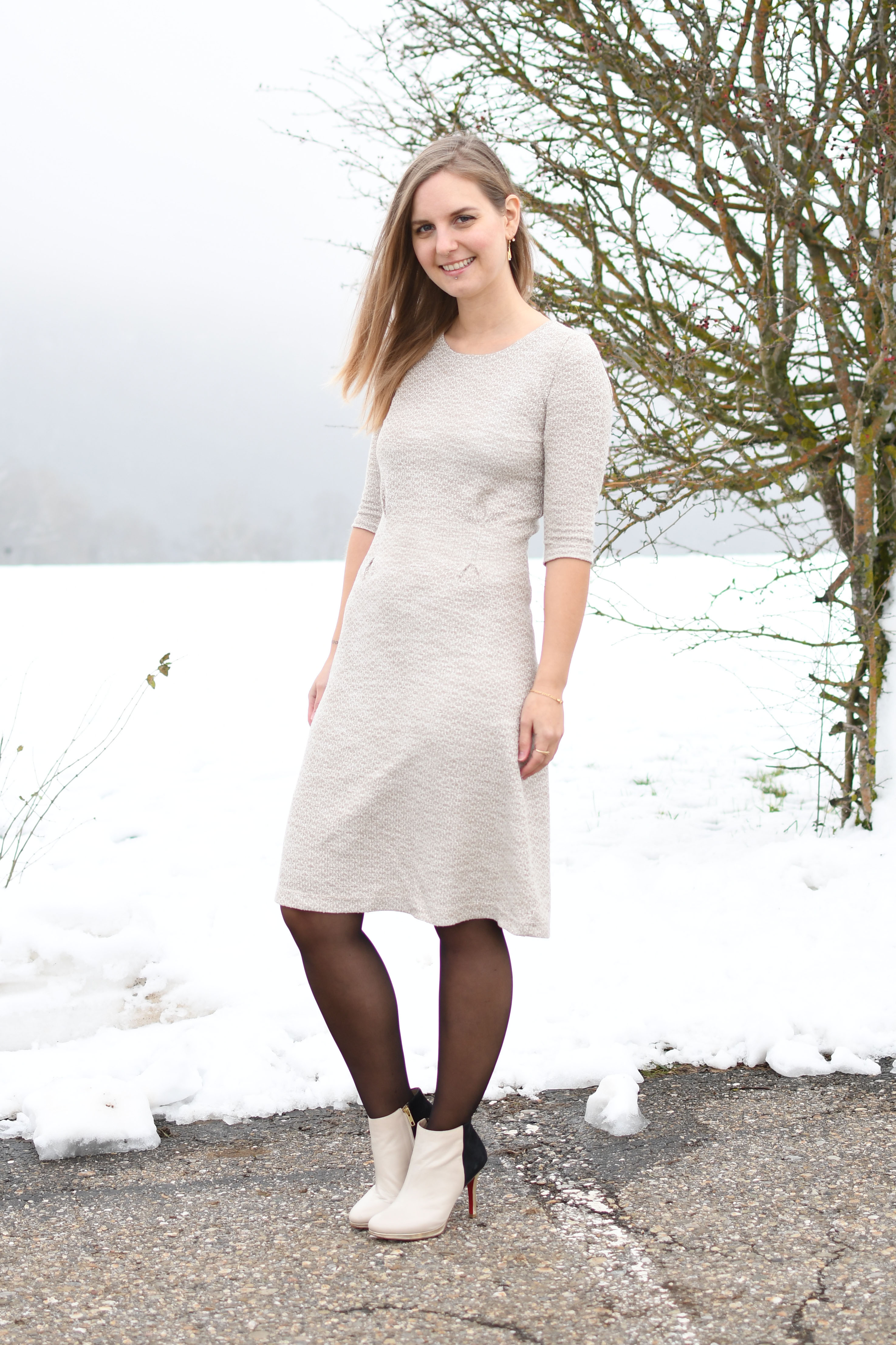 Summer dress in the snow - the Twisted Dress - Sewera Fashion