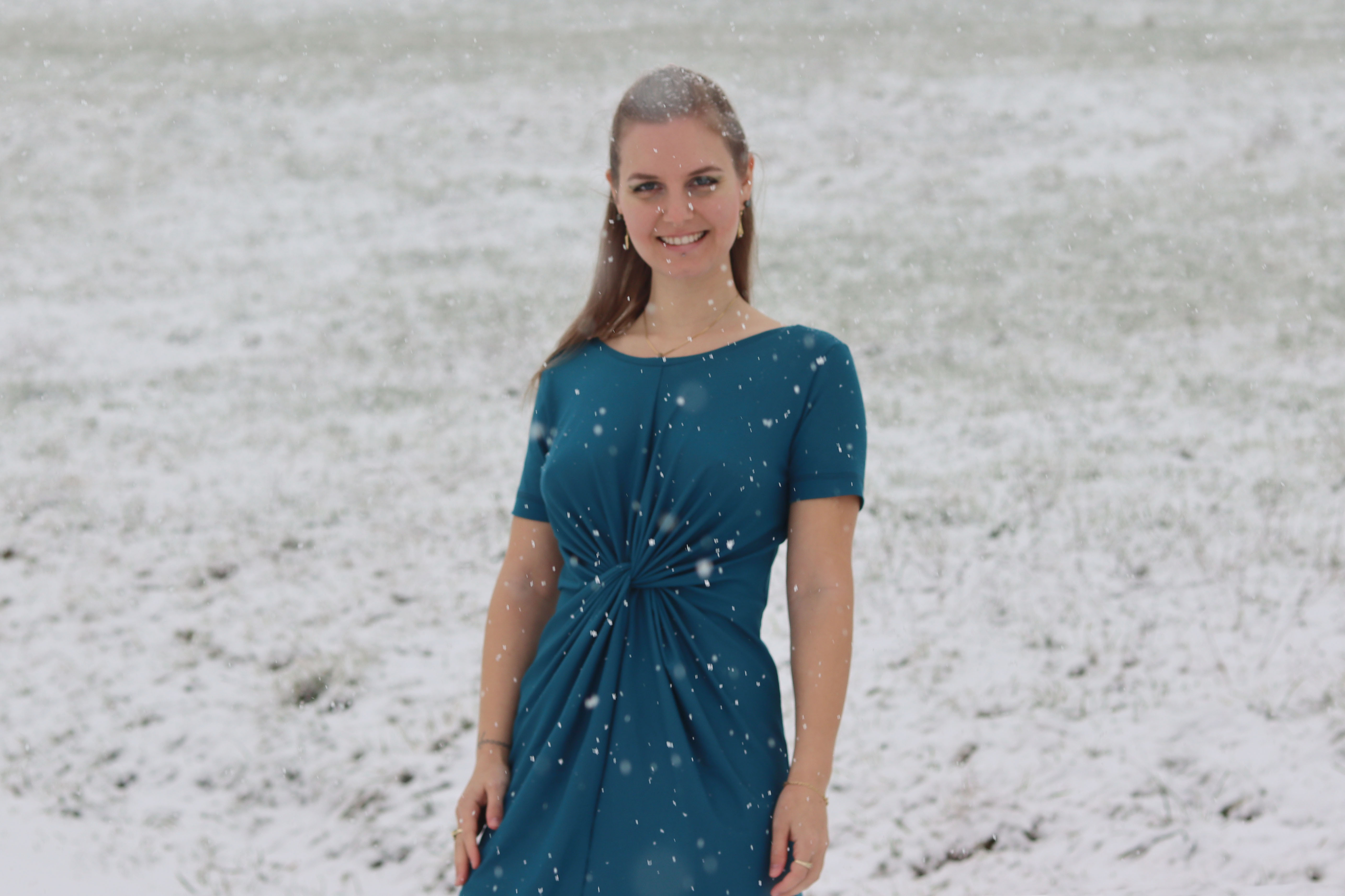 Summer dress in the snow - the Twisted Dress - Sewera Fashion